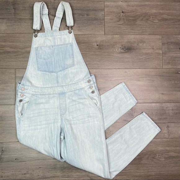 HOLLISTER Crop Boyfriend Denim Overalls Skinny M - Picture 4 of 8
